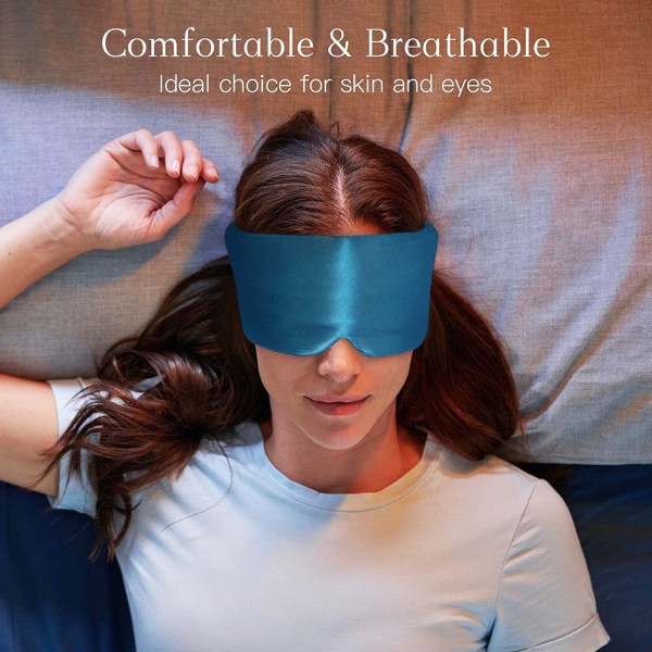 Silkkinaamari naisille miehille, silkkisilmäinen unimaski ja silmäside säädettävällä tarranauhalla, cover Sleep Travel Yoga Napille, Peacoc