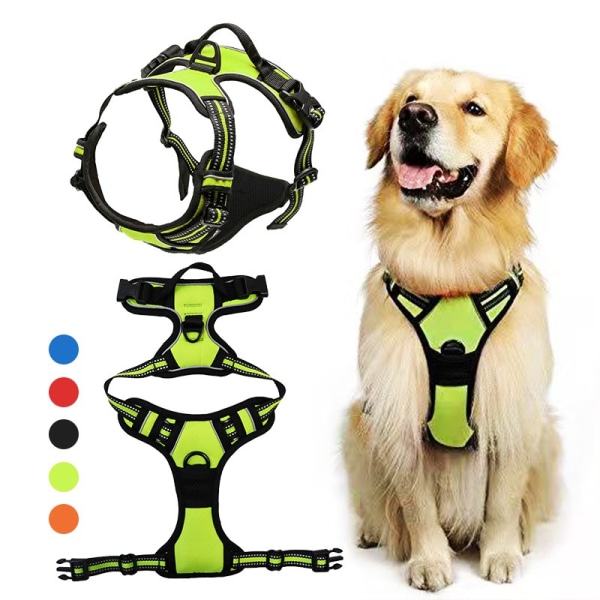 Hundsele, justerbar anti-drag-reflekterande hundsele med koppel, tillbehör för hundsele för träning