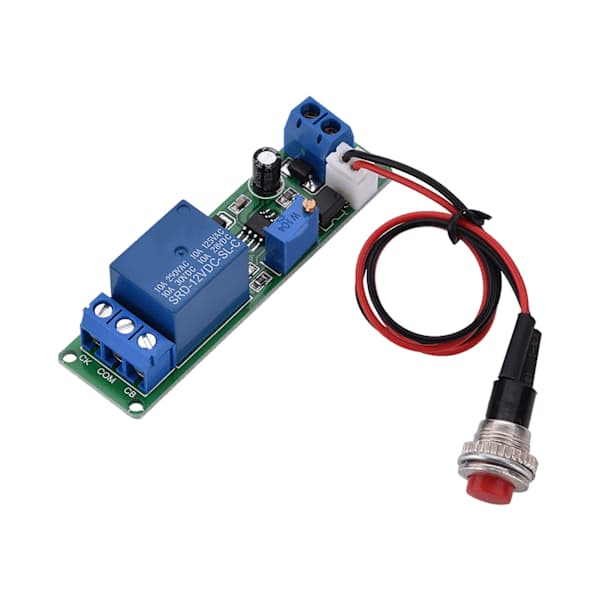 DC 12V Justerbar Timer Forsinkelsesafbrydelsesmodul Timing Relæ Tidsafbryder 1~10 sekunder