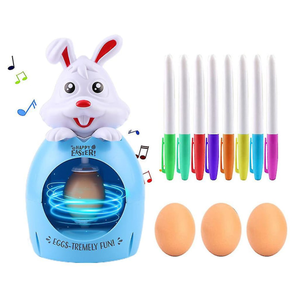 Rabbit Bunny Easter Egg Decorator Kit Spinner Machine Easter Egg Painting Machine SetBlue