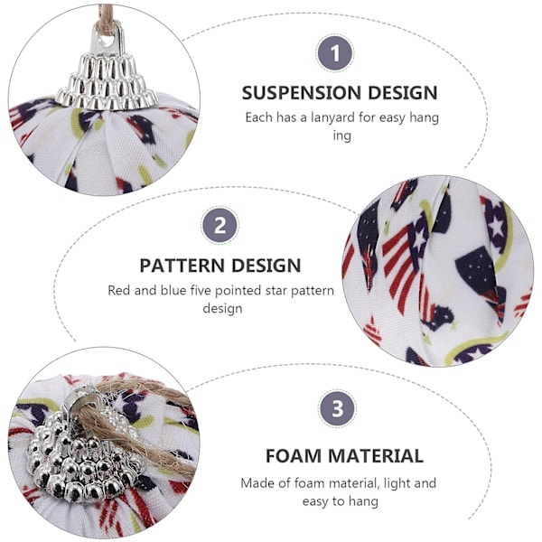 5 kpl Punainen Sininen Viisikärkinen Tähtikuvioinen Pallo Riippuva Koriste Koti Sisustus Kansallinen Lippu C-kuvio 6CM National flag C pattern 6CM