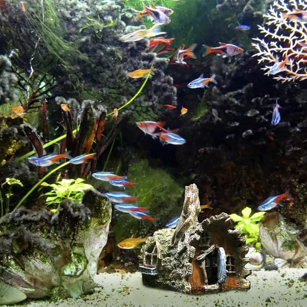 Aquarium Decoration Tree House Cave Resin
