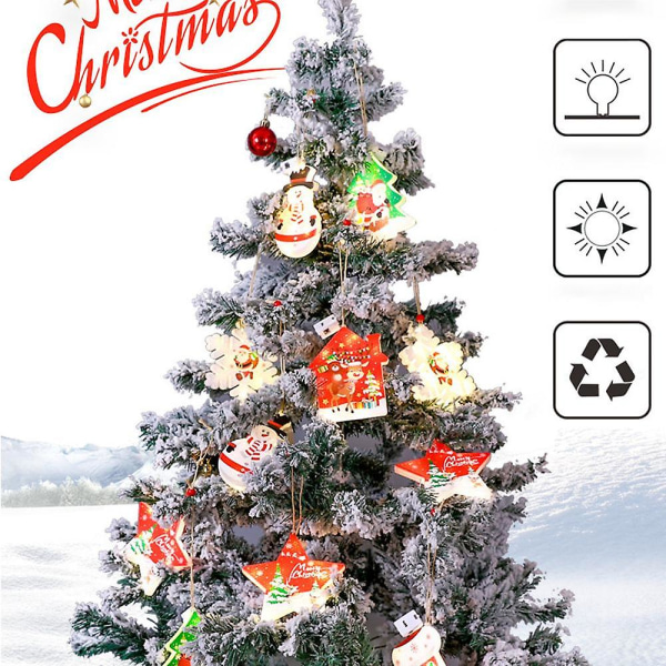 6-pack julgransdekorationer Led-ljus Lysande hängsmycken Ornament Holiday Decor Presents