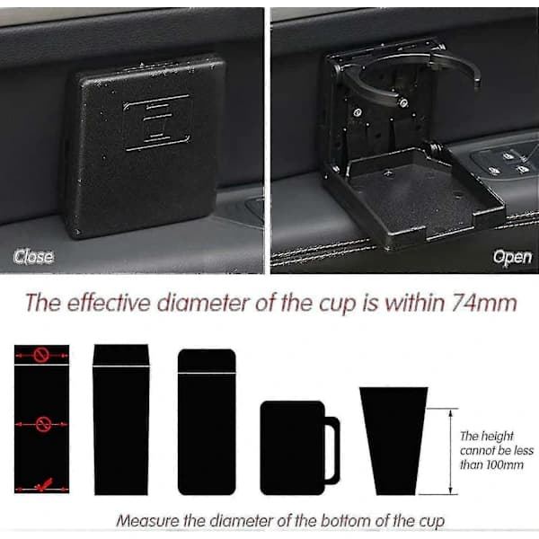 2 kpl automukinpidikettä, yleiskäyttöinen säädettävä mukinpidike pullonpidike, taitettava lahja