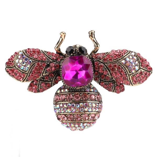 Smycke Retro Bi-Form Legering Attractiv Dekorativ Rhinestone Nål Ornament för Kappa Kostym Ros Röd