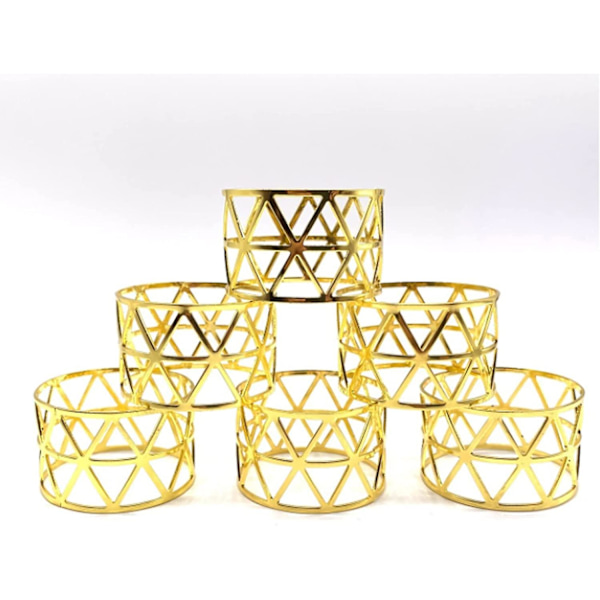 8 stk. Hule Servietringe, Metal Servietring, Metal Legering, Anvendelig til Jul, Bryllup, Banket, Middag, Borddekoration, Fest (guld)