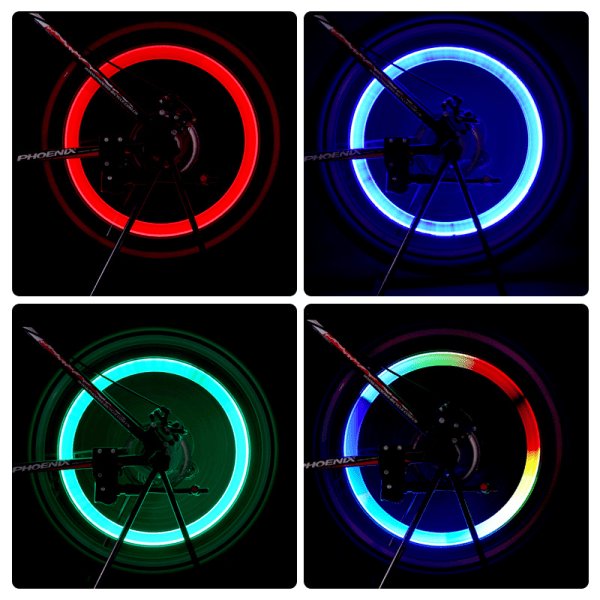 20 st LED-blixtdäck Cap för bilcykel Cykel Motorcykelhjulsljus (4 röda, 4 gula, 4 blå, 4 gröna, 4 färgglada)