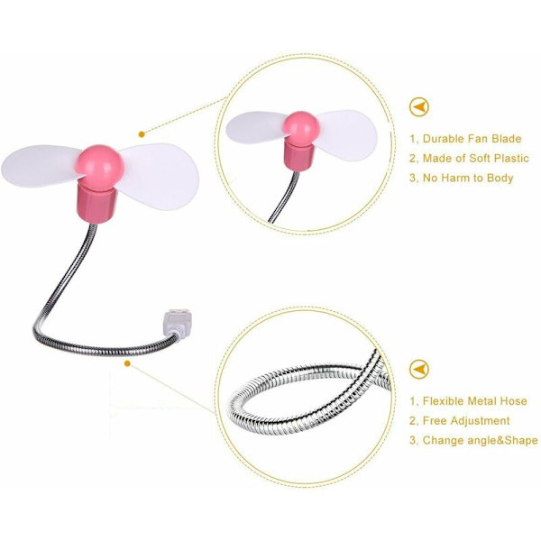 Mini USB-ventilator 4-pak Bærbar Fleksibel Ventilatorkøler til stationær PC-computer