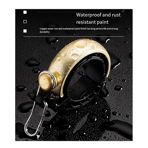 Cykelklocka Retro Kopparklocka Metallklämma Säkerhetsvarning Alarm Guld