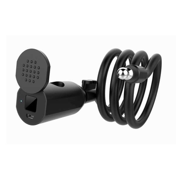 Sormenjälkipolkupyörän lukituskaapeli, varkaudenesto polkupyörän lukko vedenpitävä älykäs digitaalinen ruostumattomasta teräksestä valmistettu pyörän lukko, USB ladattava (sormenjälkilukitus)