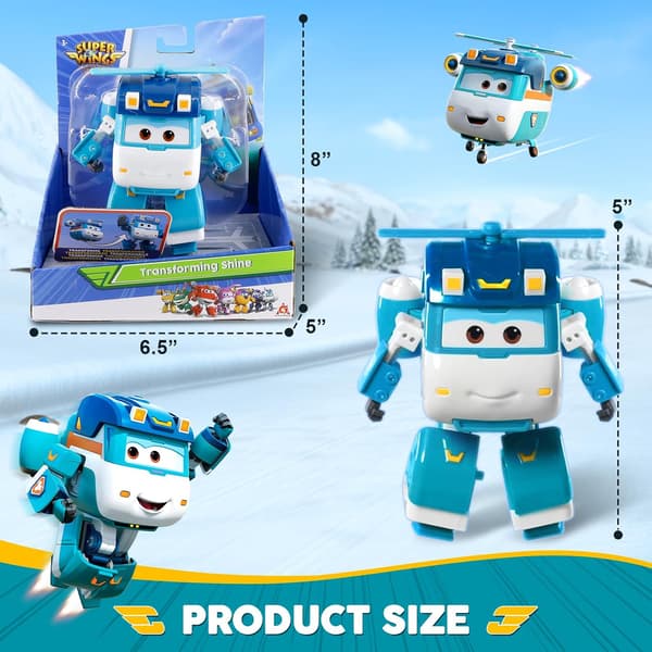 Super Wings Shine Flygplan Transformerbar Leksak Robotfigur, Tecknad Transformerbar Robot