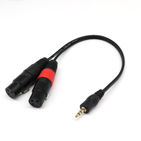 3-polet 2 XLR Hun til 3,5 mm 1/8' TRS Han Stik Stereo Lydkabel Adapterledning Sort