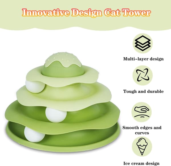 Cat Ball Track, Interactive Cat Toy, Fun Indoor Experience for Cats, Multi-layer Design, Glass Texture.