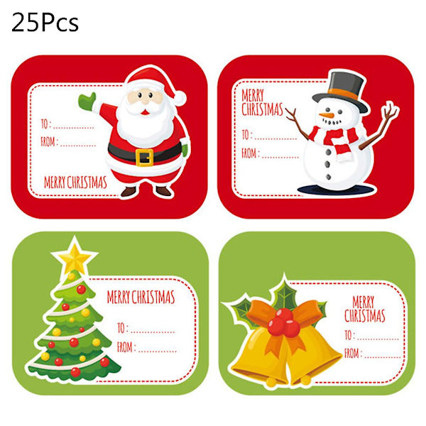 100 kpl Merry Christmas -tarrat, kirjoitettavat nimilaput, jouluiset tarrat, kirjoitettavat tarrat M1