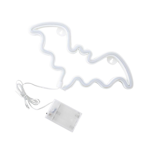 Halloween Flagermusformet LED Neonskilt Neonlampe Dekorativ Atmosfære Lys Pink30X16.5X1.7CM