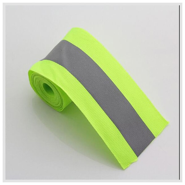 Silver Sy på Reflextejp för Säkerhet Tyg Rem Trim Strip Grön 2\" x 3.3ft