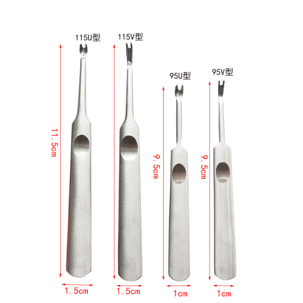 4 kpl Nahkaveistotyökaluja Ruostumattomasta Teräksestä Nahka U/V-tyyppinen Työkalusarja Nahkaveiston DIY-käsintehtyyn
