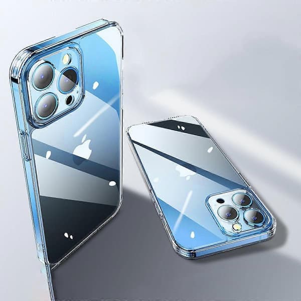 TIL iPhone11 iin Klf Kamerabeskyttelse Sort, iPhone11 Gennemsigtig Sort Glas Klf iPhone11 Klf
