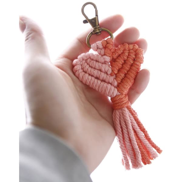 Mini Macrame Nøglering Boho Kvast Taske Charms Håndværk Tilbehør til Bilnøgle Håndtaske Tilbehør, Lilla