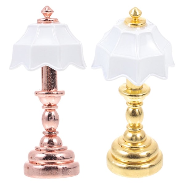 2 stk. Miniature Delikat Lamper Mini Hus Sengbord Lampe Dekorationer Desktop Mini Lampe Dekorationer Assorteret C