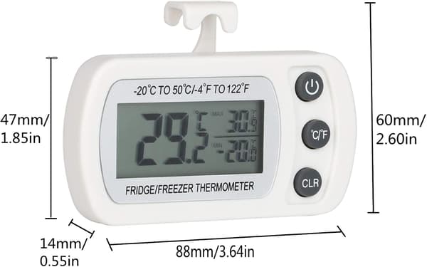 PCS Digitalt Køleskabs Fryser Termometer Temperatur -20 til