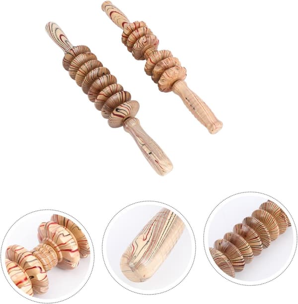 2 stk. Træmassagerulle Multifunktionel Massager Bugmassager Træningsværktøj