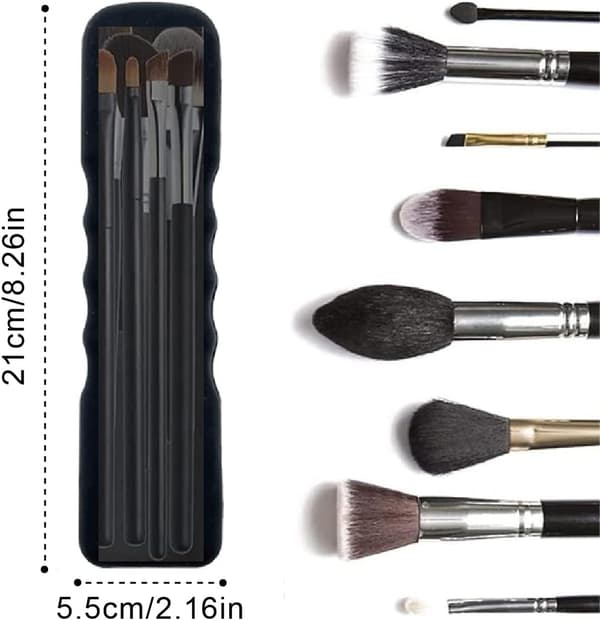 Makeupbørste rejsetaske, blød og elegant makeupværktøjsorganisator til rejser, Sort