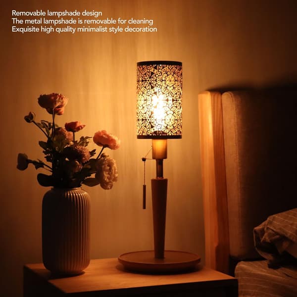 Metal Lampshade Perforated Engraved Metal Removable Cylindrical Round Pattern E27 E26 Decorative Bedside Lampshade Lampshades for Table Lamps