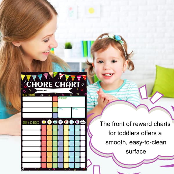 Chore Chart for Multiple Kids, Reusable Magnetic Chore Chart with Whiteboard for Customizable Tasks and Goals, Perfect as a Gift