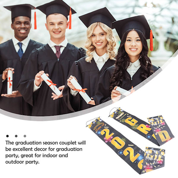 Utendørs Flagg Dekorering Graduation Party Couplet Pynt Dekket Emblemer Assortert Farge 180X30CM