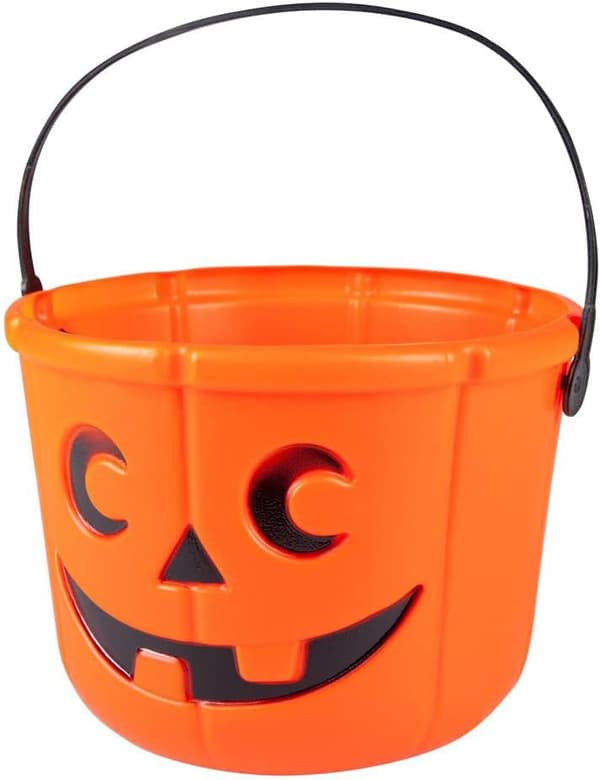 Halloween græskarkurv til slikjagt, orange 14x18 cm