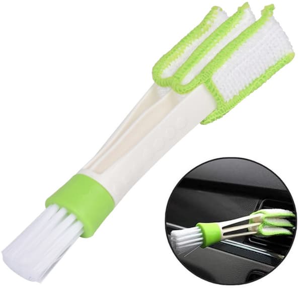 Blind Cleaning Tool - 2-in-1 Slat Duster with Microfiber Cloth - Adjustable Dust Brush for Window Blinds Grey grey
