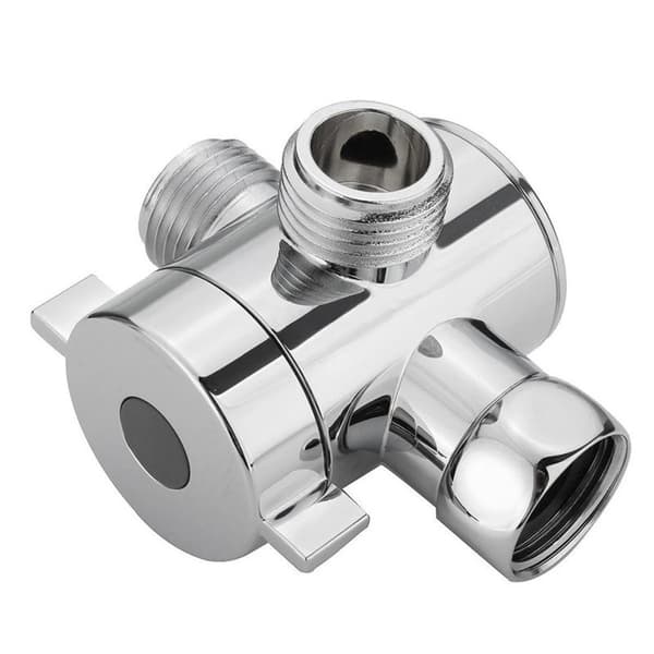 3-vägs T-adapter Duschhuvud Arm Mount Diverter Ventil 1/2''