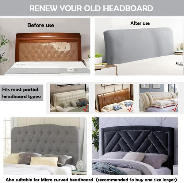 Universal Style Stretchable Headboard Cover, Dustproof Headboard Protector (160cm, Gold Foil)