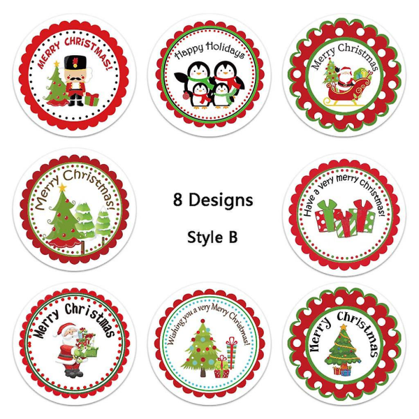 500 st God Jul Handgjorda klistermärken set Santa Tack-etiketter FörseglingsdekalerE