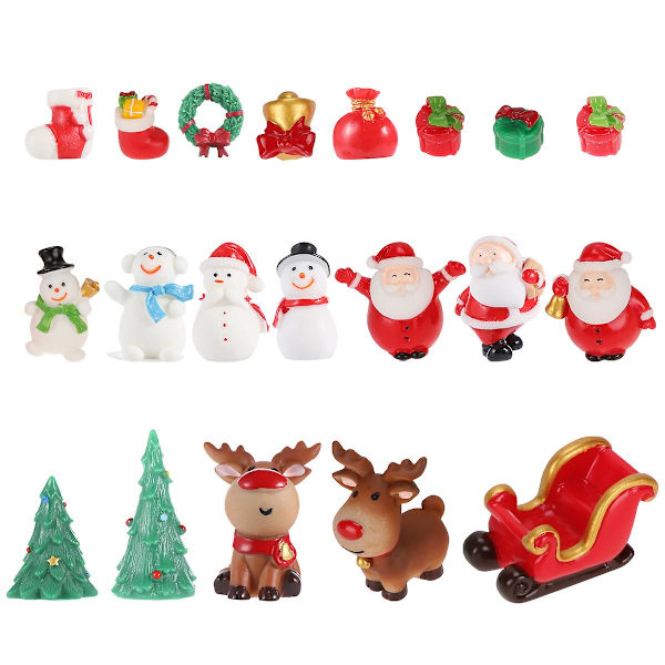 20 stk. Julepynt Ornamenter Julefest Gave Juleminiature Landskabsdekoration Jule M