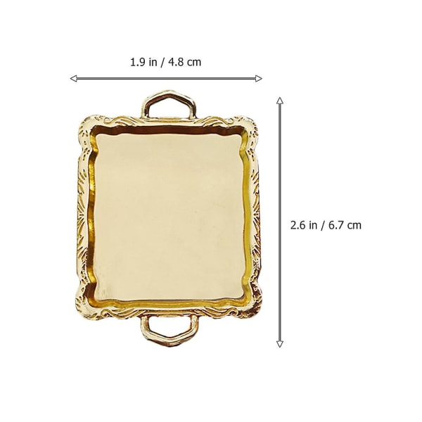 1 Sett Mini Brødbrødbrett Mini Brødklips Leke Mini Dukkehus Fotorekvisitt Gull 6.7X4.8X0.5CM Golden 6.7X4.8X0.5CM