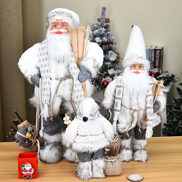 30CM Julemand Figur Stående Julemand Dukke Figur Julepynt 30CM