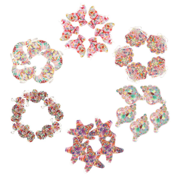 60 st Resin Art Charms Skivor Dekorationer Med Pailletter Prydnad 2.2X1.9cm 2.2X1.9cm