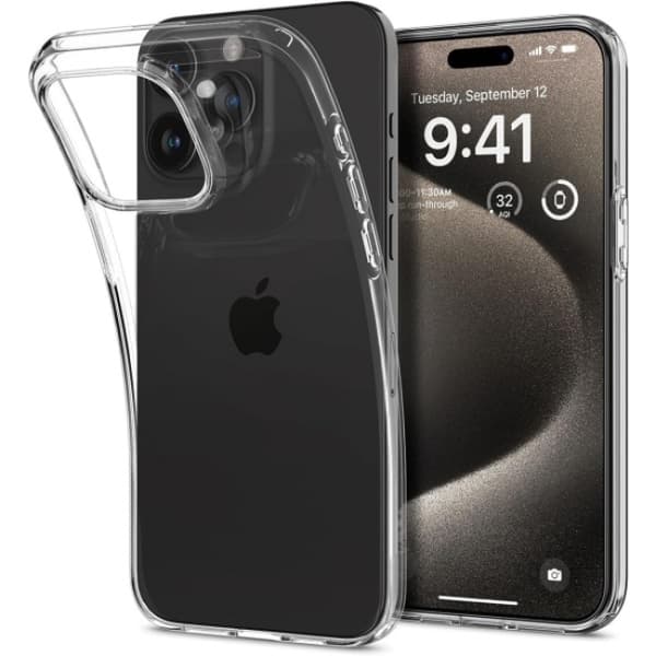 1 pc iPhone 15 Pro TPU Protective Case Transparent Magnetic Phone
