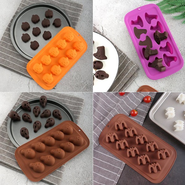 3D Tegneseriebageform Kageform Bagetilbehør Halloween Tema Form HomeBrown kranium
