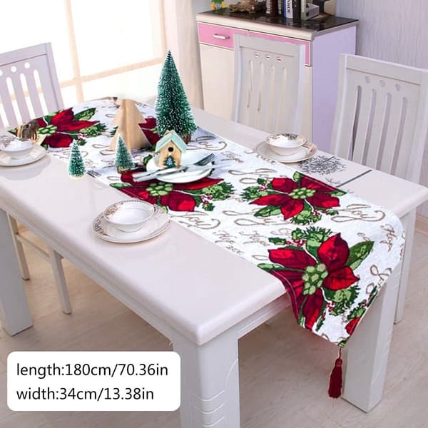 Christmas Table Runner Decorative Cotton Linen Classic Dining Roo