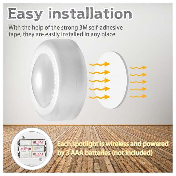 INF LED Spotlights Set - 6 stylish lights with 2 practical remote controls