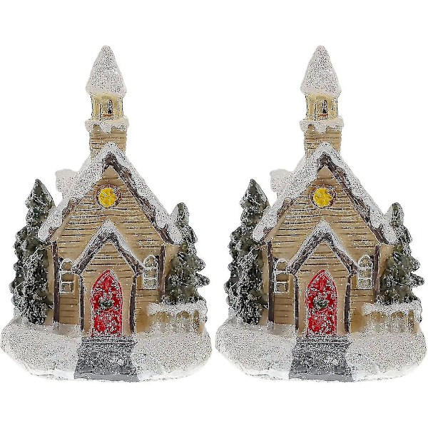 Julelys Hus Julebelyst Minihus Lysende Julehus Miniature Julehus Julelys Miniature 2stk)