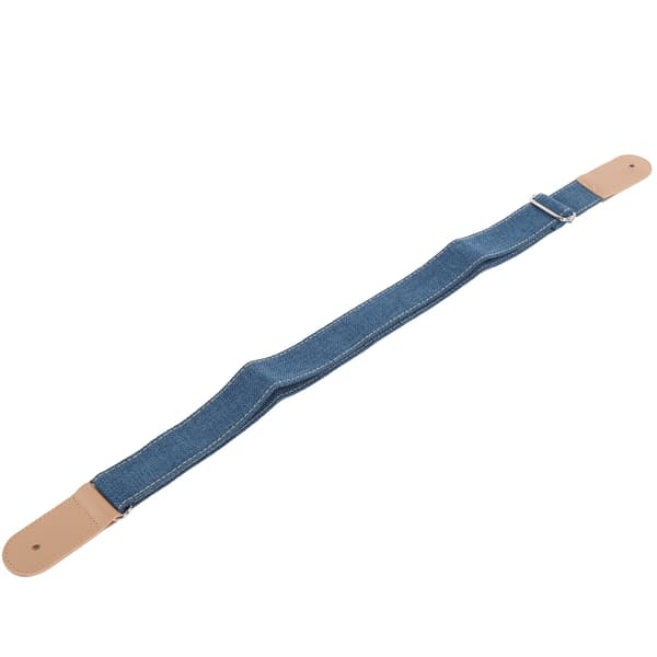 Adjustable Ukulele Strap with Sliding Buckle, Blue Cotton Linen Accessory