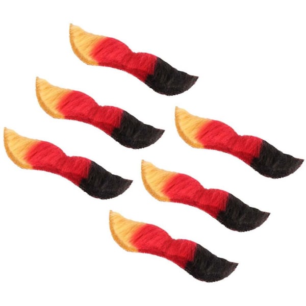 6 stk. Tysklands Nationalflag Mustache Falsk Kostume Skæg til Karneval Festival Halloween Cosplay6stk