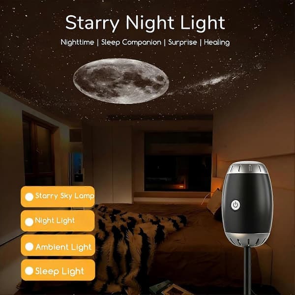 Starry Sky Projector Night Light with Adjustable Brightness 360 Degree Rotation Easy Touch Control Lamp USB Rechargeable Bedroom Lighting A A