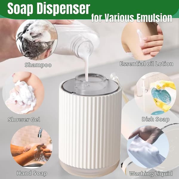 Automatic Soap Dispenser, Touchless Foaming Soap Dispenser, Electric Dish Soap Dispenser with 4-Level Adjustable Waterproof Wall Mounted Kitchen