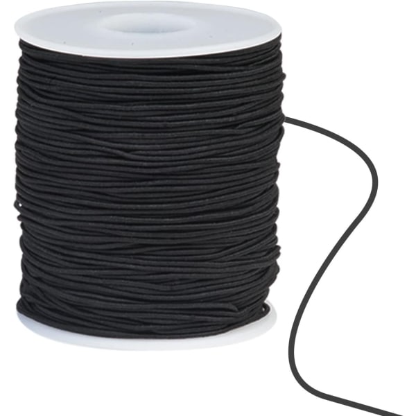 100 m elastisk ledning 1 mm elastisk ledning Craft ledning Elastisk tråd til armbånd og håndværk Sort