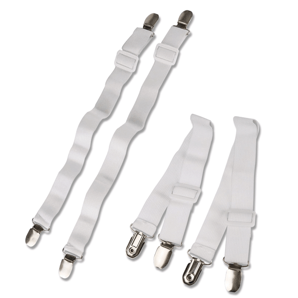 12 stykker lagnet klips stropper lag hjørne stropper Holder madras clips, justerbar elastisk sengetøj gribere stropper Suspender